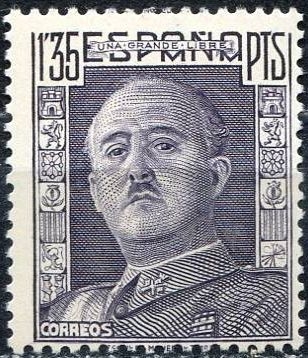 z vendido España 1946 1001 Sello ** General Franco 1,35p Timbre Espagne Spain Spagna Espana Spanje Spanien 